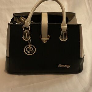 Black and Cream Satchel Bag